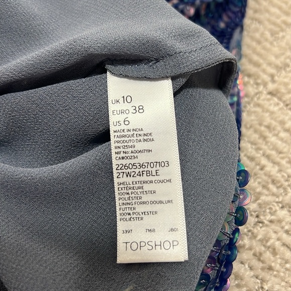 Topshop Iridescent Sequin Mini Skirt - Picture 9 of 9